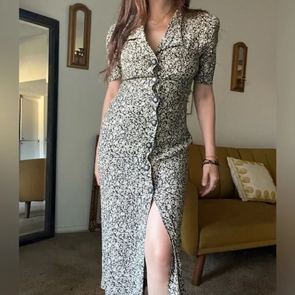 Vintage All That Jazz 80'S Floral Midi Dress sz Small⋆✴︎˚｡⋆